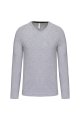 Heren T-shirt lange mouw V Hals Kariban K358 OXFORD GREY